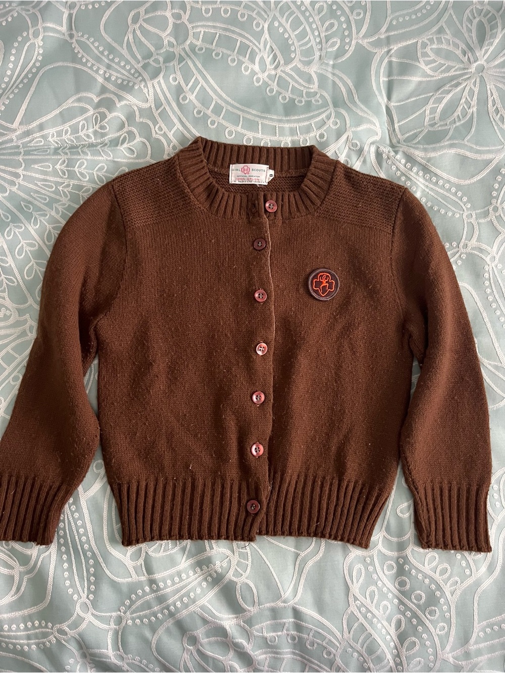 Vintage Girlscouts Brownie Orlon Cardigan Sweater